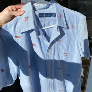 Polo RL USA Embroidered Flags